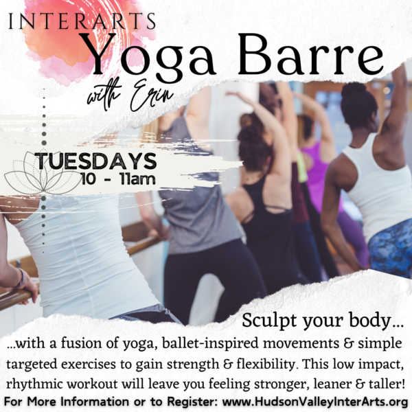 flyer for yoga barre class at Hudson Valley InterArts