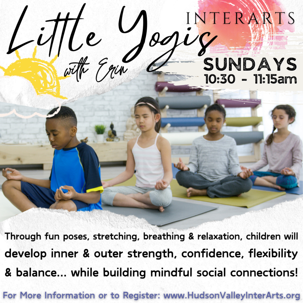 A flyer for Little Yogis, a yoga and mindfulness class for children.