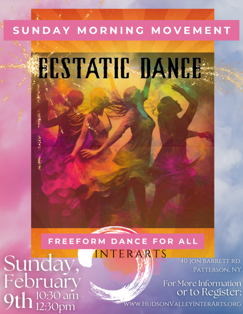 Flyer for Ecstatic Dance on February 9th