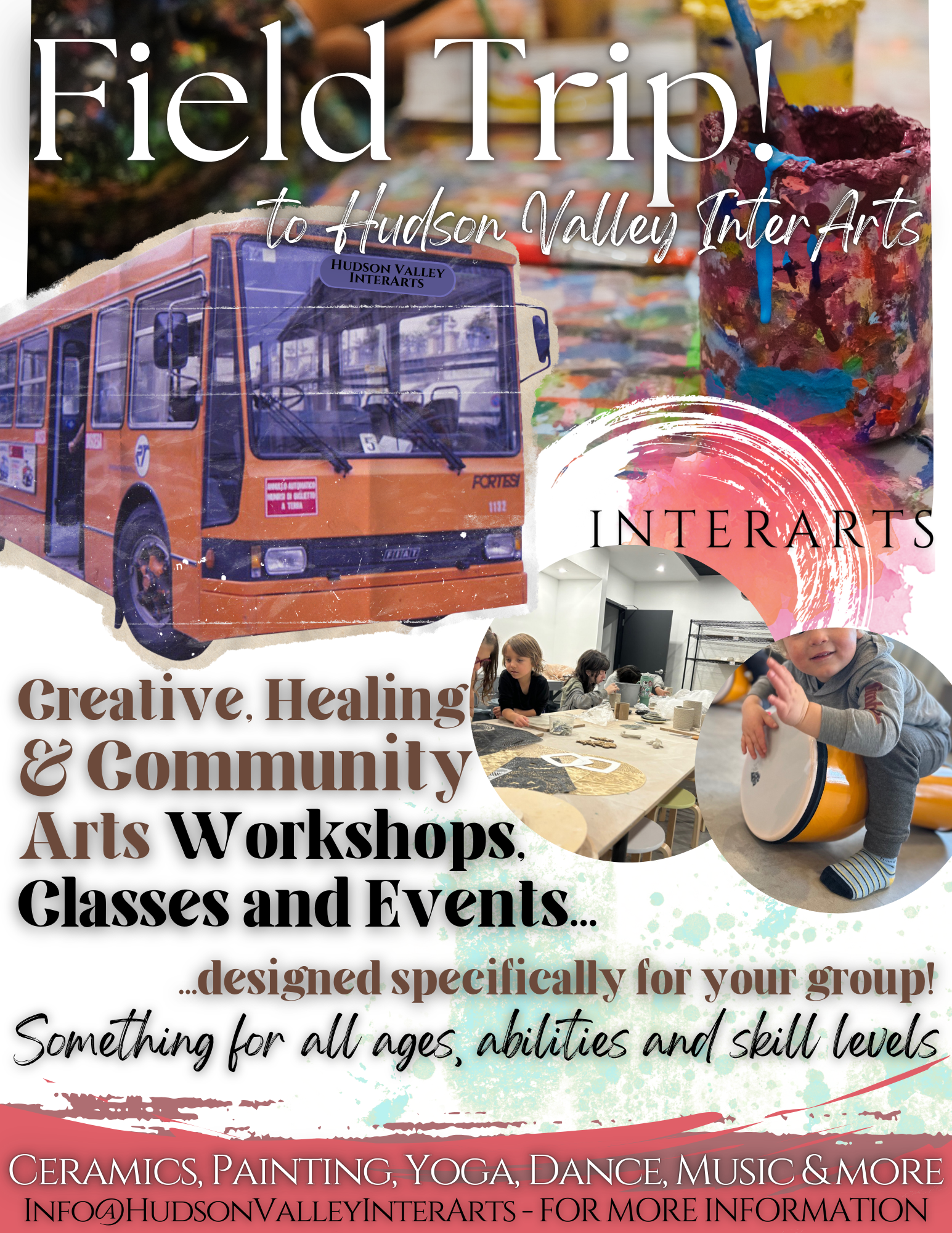 a flyer for field trips at InterArts