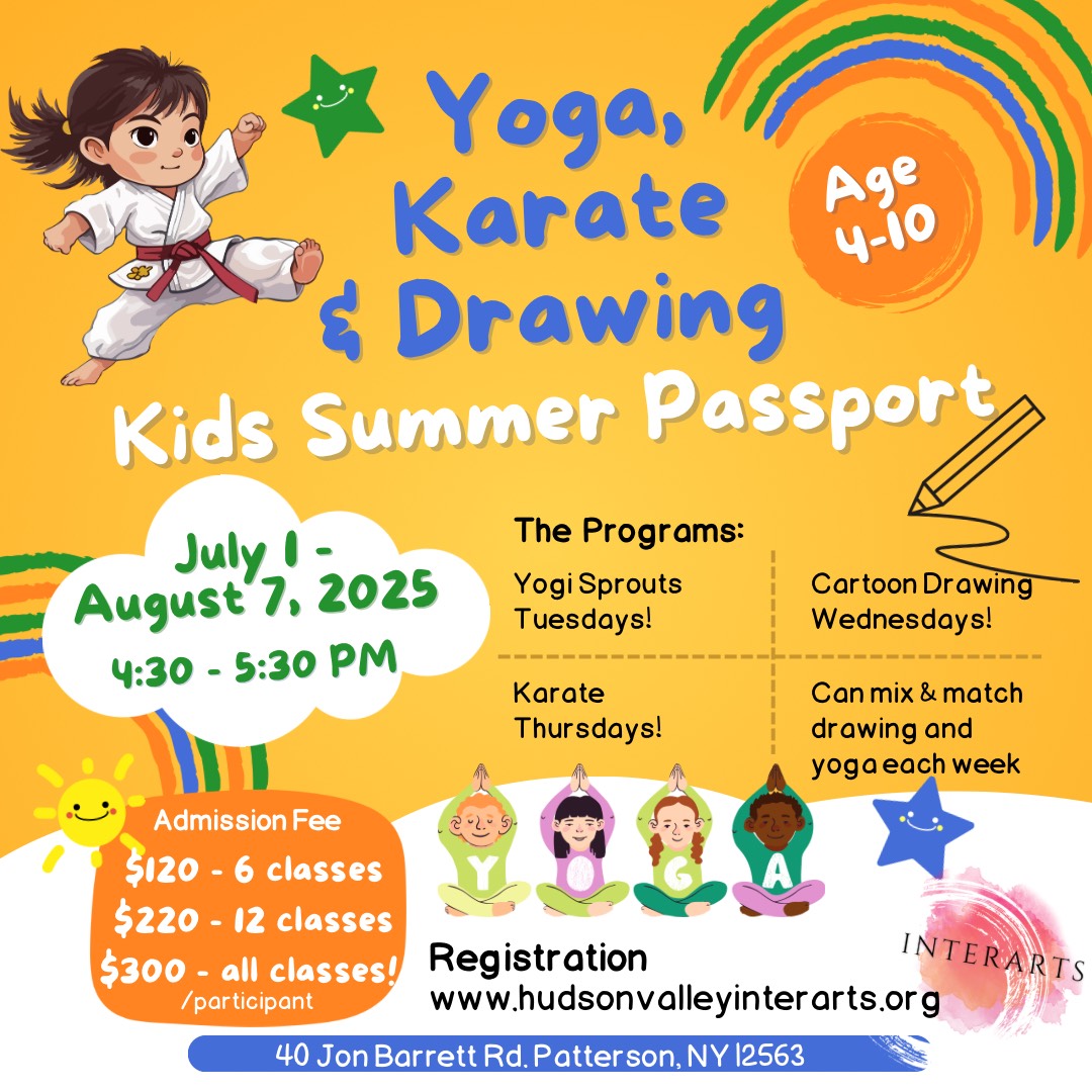 A flyer for Kids Summer Passport series at InterArts.