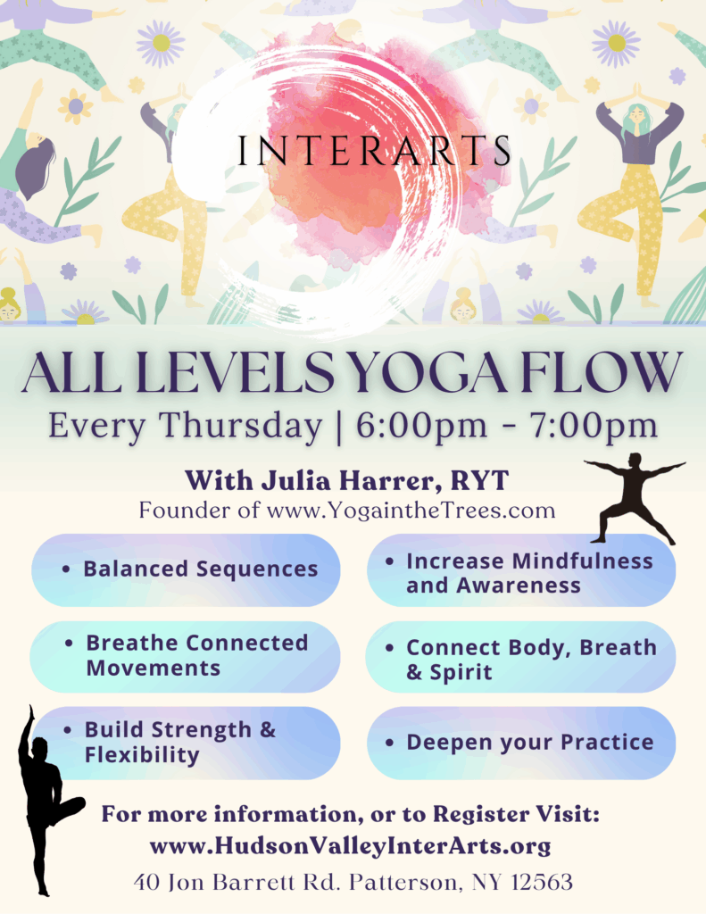 Updated Day and Time for All Levels Yoga class at Hudson Valley InterArts