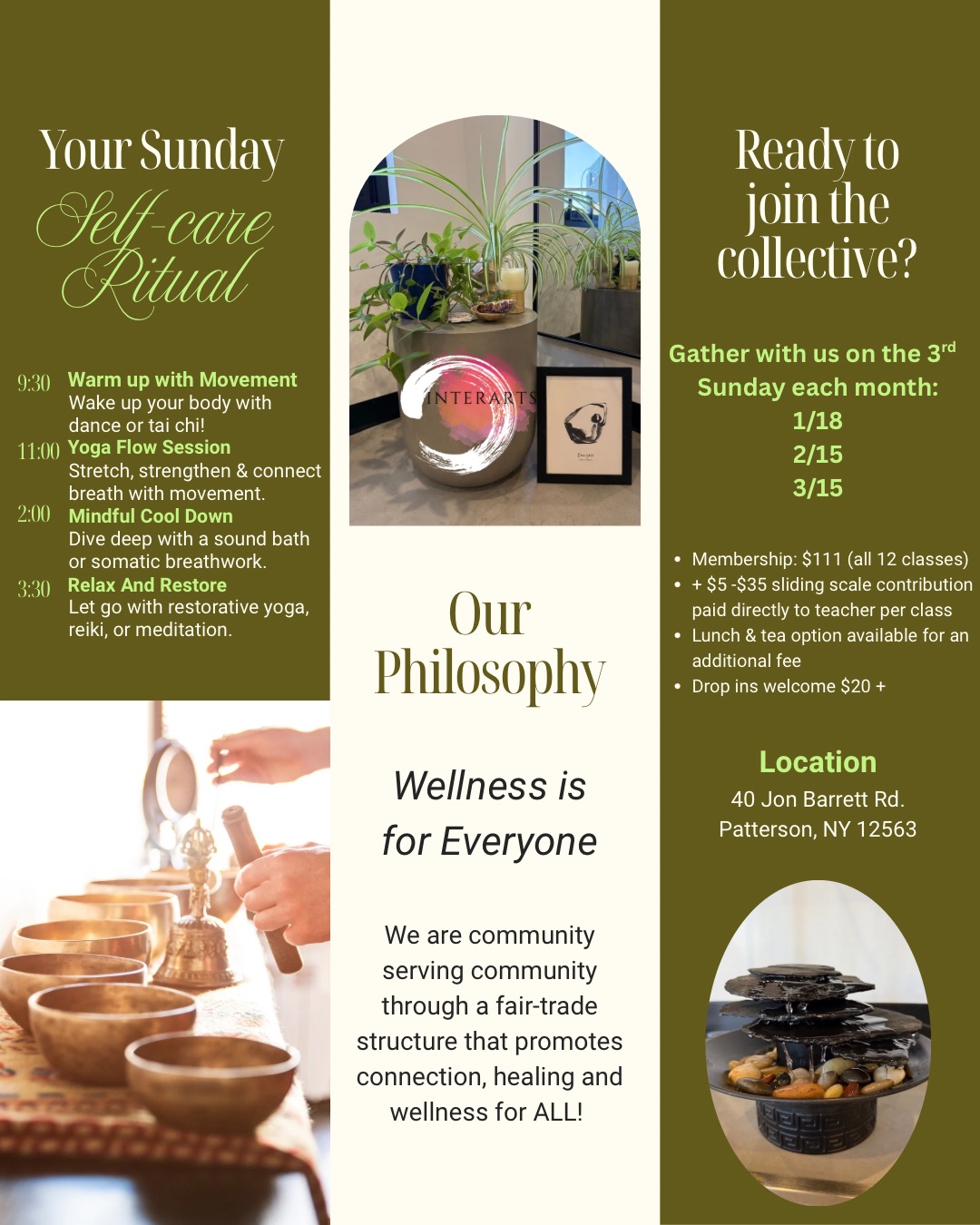 Self-Care Sunday Series January through March at InterArts