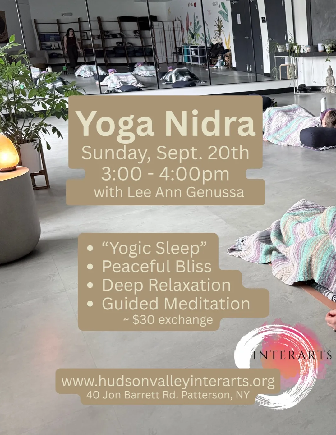 Yoga Nidra with Lee Ann Genussa, Sunday Sept 20 2026, 3–4 PM, $30