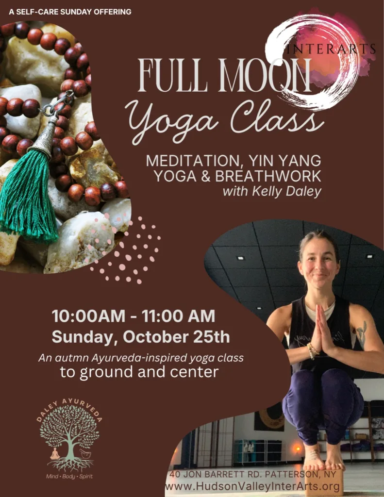 Full Moon Yoga Class: meditation, yin yang yoga & breathwork with Kelly Daley, Sunday October 25, 10–11 AM