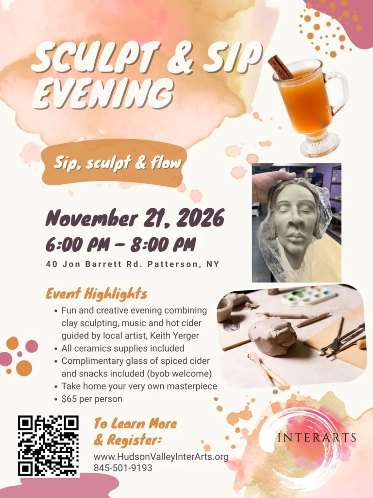 Sculpt & Sip Evening with Keith Yerger, November 21, 2026, 6–8 PM, $65
